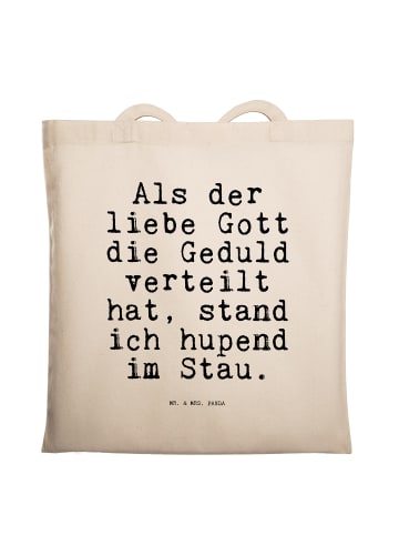 Mr. & Mrs. Panda Schultertasche Als der liebe Gott... mit Spruch in Creme