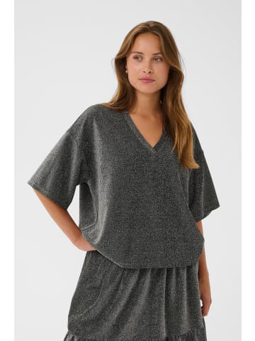 Kaffe T-shirt KArita Oversize fit in Silver Metallic Glitter