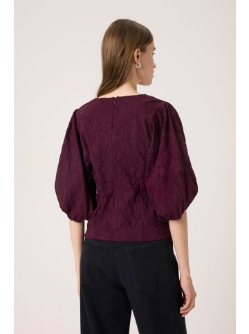 Soaked in Luxury Kurzarm-Bluse SLMaybel Slim fit in Winetasting