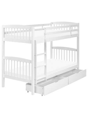 Beliani Kinderbett REVIN in Weiß - (W) 102 x (H) 150 x (L) 210 cm