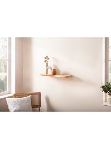 FineBuy Wandregal in Braun / Akazie / 80x20x3