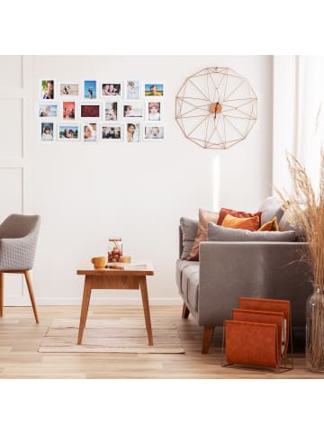 relaxdays Bilderrahmen für 18 Bilder in Weiß - (B)54 x (H)104 cm