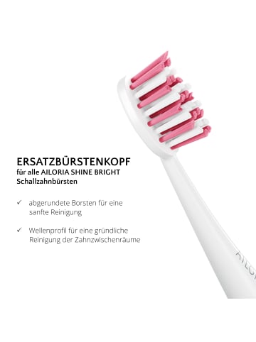 Ailoria SHINE BRIGHT Ersatzbürstenköpfe 6er Set in rosa