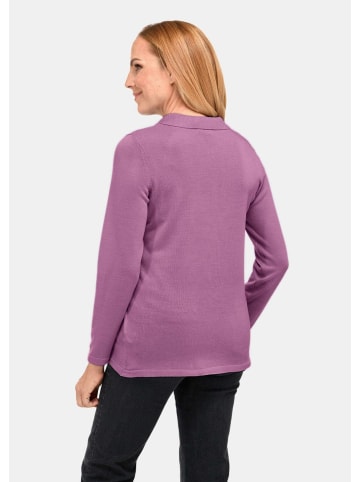 GOLDNER Pullover Unkomplizierter Pullover mit Polokragen in hortensie