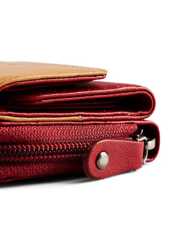 Greenburry Nappa Geldbörse RFID Schutz Leder 11 cm in red-tan