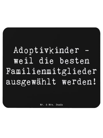 Mr. & Mrs. Panda Mauspad Adoptivkind Auswahl mit Spruch in Schwarz