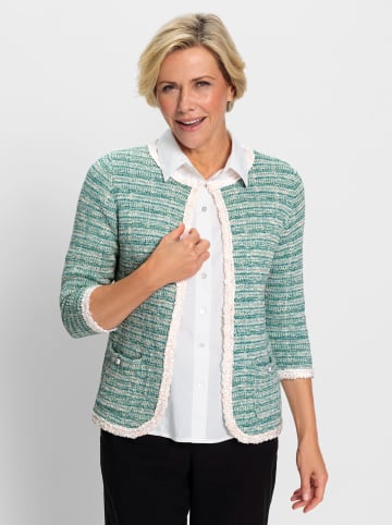 WITT WEIDEN Strickjacke in mint-ecru-gemustert