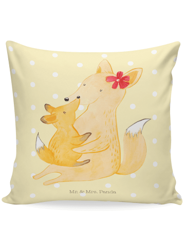 Mr. & Mrs. Panda kissen für sofa Fuchs Mama ohne Spruch in Gelb Pastell