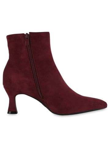 VAN HILL Klassische Stiefeletten Ingrid in Burgund Velours