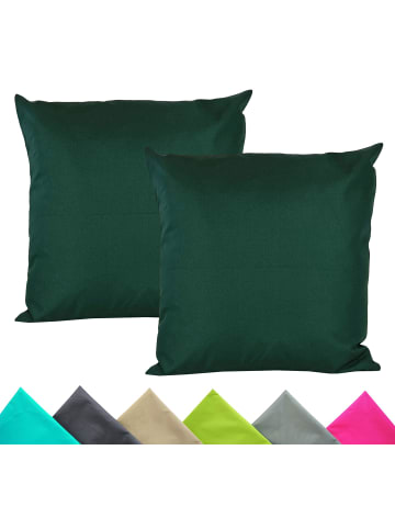 JACK 2er Set Outdoor Kissenhülle 40x40cm Uni in Dunkelgrün