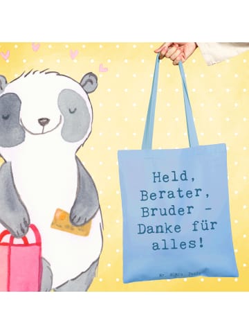 Mr. & Mrs. Panda Tote Bag Spruch Held Bruder mit Spruch in Sky Blue