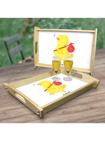 Mr. & Mrs. Panda Servier Tablett Küken Wander ohne Spruch in Weiß