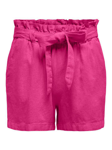 JACQUELINE de YONG Kurze Stoff Shorts Paperback Hose aus Leinen JDYSAY in Pink