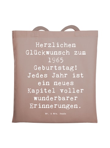 Mr. & Mrs. Panda Tragetasche Spruch 1965 Geburtstag mit Spruch in Braun Pastell