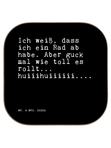 Mr. & Mrs. Panda Glasuntersetzer Ich weiß, dass ich... mit Spruch in Schwarz
