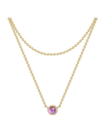 Glanzstücke München Halskette Sterling Silber Amethyst in gelbgold