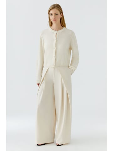 Oui Bundfaltenhose mit 82 cm Länge in Whitecap Gray