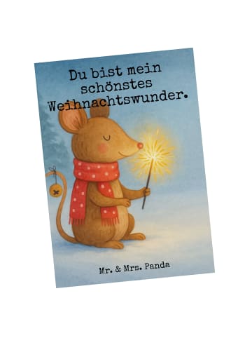 Mr. & Mrs. Panda Postkarte Maus Weihnachten Design mit Spruch in Weiß