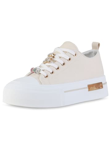 VAN HILL Plateau Sneaker Celeste in Beige
