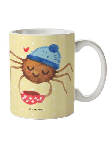 Mr. & Mrs. Panda Kaffeetasse Spinne Agathe Kaffee ohne Spruch in Gelb Pastell