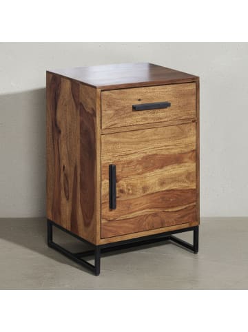 KADIMA DESIGN Nachttisch Massivholz / Metall 45x35x65 cm Nachtschrank