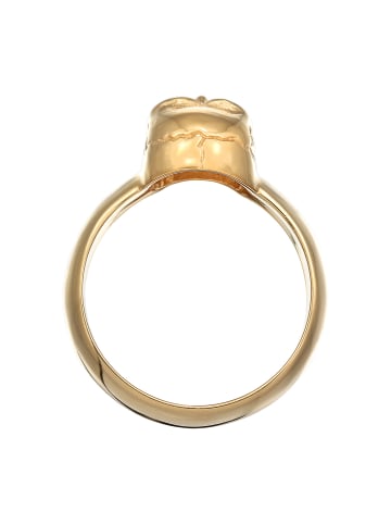 KUZZOI Ring 925 Sterling Silber Totenkopf in Gold