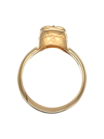 KUZZOI Ring 925 Sterling Silber Totenkopf in Gold
