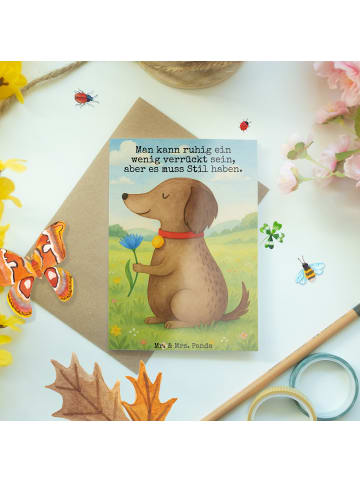 Mr. & Mrs. Panda Klappkarte Hund Blume Design mit Spruch in Weiß