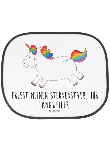 Mr. & Mrs. Panda Auto Sonnenblende Einhorn Happy mit Spruch in Weiß