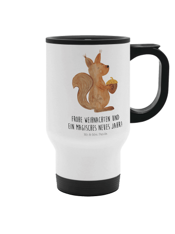 Mr. & Mrs. Panda Kaffeebecher Eichhörnchen Weihnachtszeit mit Sp... in Weiß
