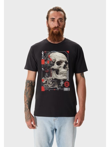 OLDSKULL T-Shirt Xtreme futuristic skull headphones graphic in Black