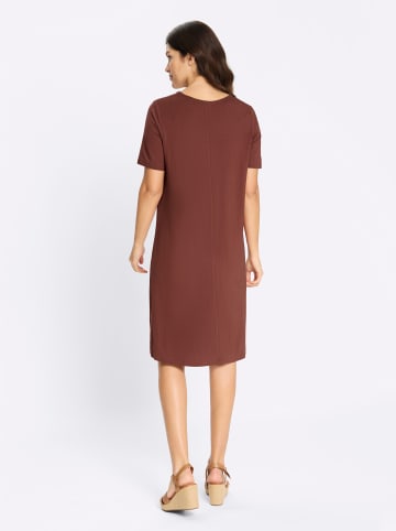 Sieh an! Jersey-Kleid in rotbraun