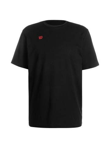 Wilson T-Shirt Fundamentals Cotton in schwarz / rot