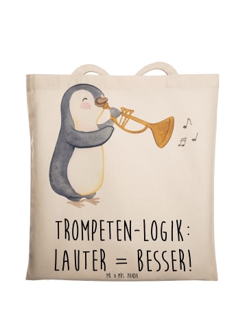 Mr. & Mrs. Panda Schultertasche Trompeten Weisheit mit Spruch in Creme