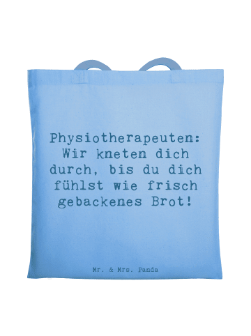 Mr. & Mrs. Panda Shopper Bag Spruch Physiotherapeut Kneten mit S... in Sky Blue