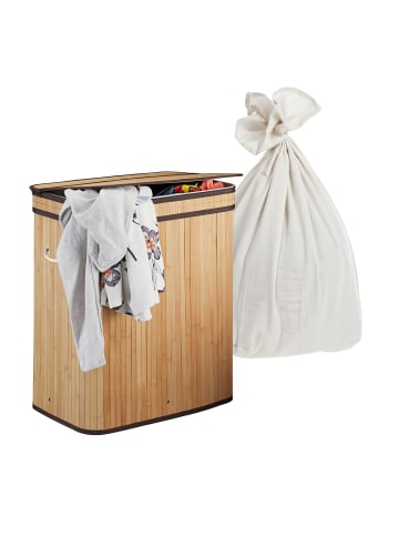 relaxdays Wäschekorb in Natur - (B)52 x (H)60 x (T)32 cm