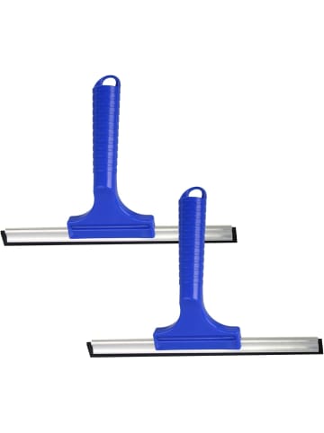 Novaliv Novaliv 2er Set Fensterabzieher 35 cm Aluleiste mit Gummilippe für str in blau