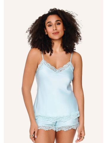 Linga Dore satin top & short DAILY in Pastel blue