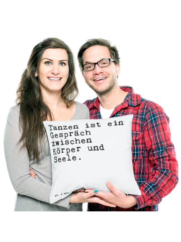 Mr. & Mrs. Panda Zierkissen Tanzen ist ein Gespräch... mit Spruch in Weiß