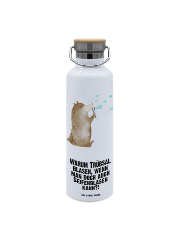 Mr. & Mrs. Panda Trinkflasche Bär Seifenblasen mit Spruch in Weiß