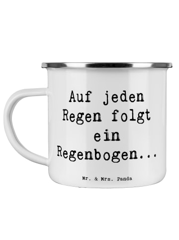 Mr. & Mrs. Panda Emaille Tasse Spruch Mit Enttäuschungen umgehen... in Weiß