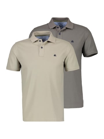 Lerros Poloshirt Basic in grau / beige