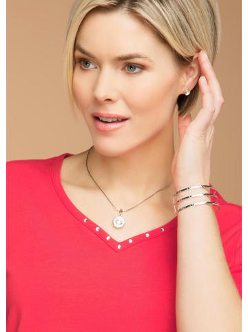 GOLDNER Kurzgröße:  Halbarm Basic-Shirt aus Baumwolle in rot