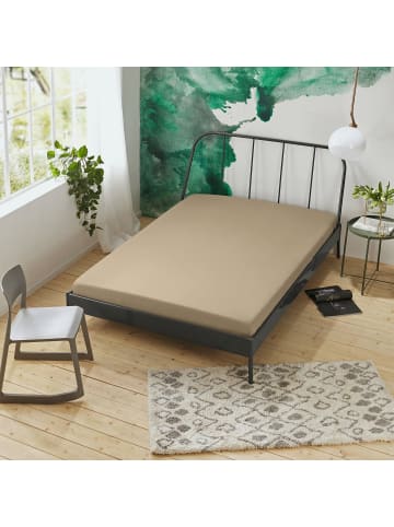 Erwin Müller Interlock-Jersey Spannbettlaken Nürnberg in taupe