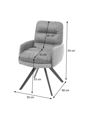 MCW 6er-Set Esszimmerstuhl G66, Braun-dunkelbraun, mit Armlehne