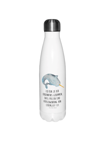 Mr. & Mrs. Panda Thermos Narwal mit Spruch in Weiß