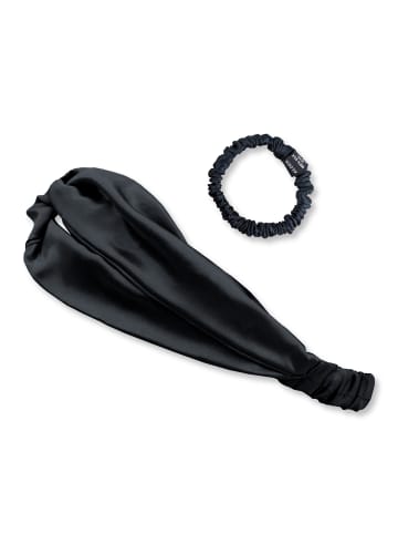 Ailoria SOYEUX & DOUX Set Headband und Scrunchie S aus Seide in schwarz