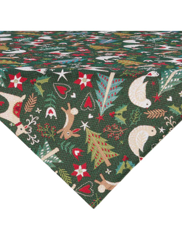 Erwin Müller Jacquard, Baumwollmischung, Gobelin Mitteldecke in grün