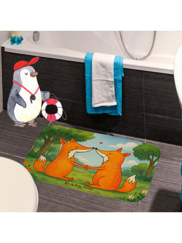 Mr. & Mrs. Panda Badteppich Füchse Liebe Design ohne Spruch in Weiß