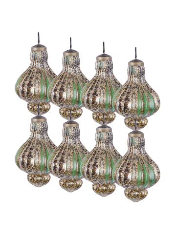 Beliani 1er-Set Weihnachtsbaumkugeln BRILLANT in Gold/Grün